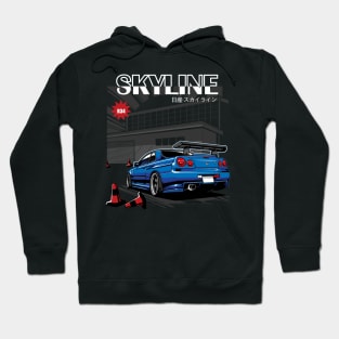 Nissan Skyline R34 Blue Hoodie